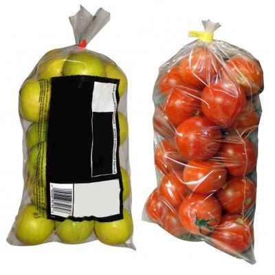Упаковка овощей и фруктов в пакеты под скотч